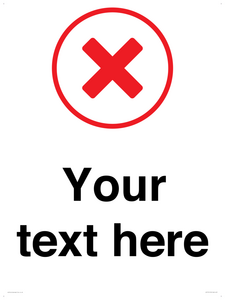 Custom plain background, red cross in a circle sign